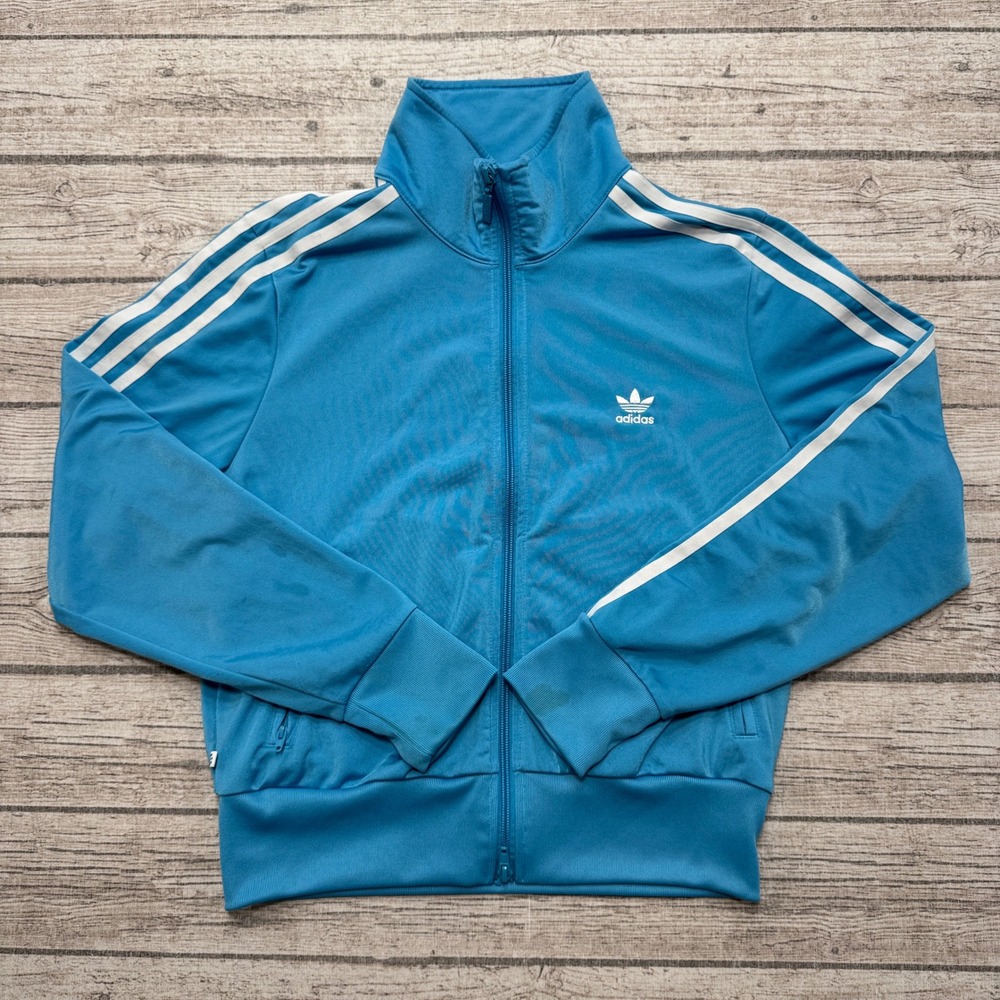 Adidas Track Jacket Women's Medium Blue Trefoil Athletic Training Gym Sportswear